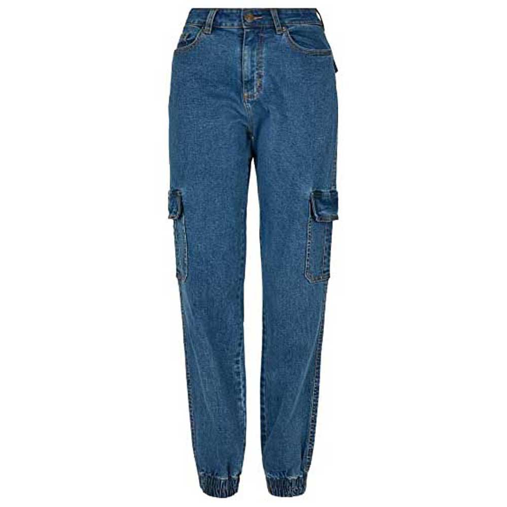 urban classics organic stretch cargo high waist jeans bleu 26 femme