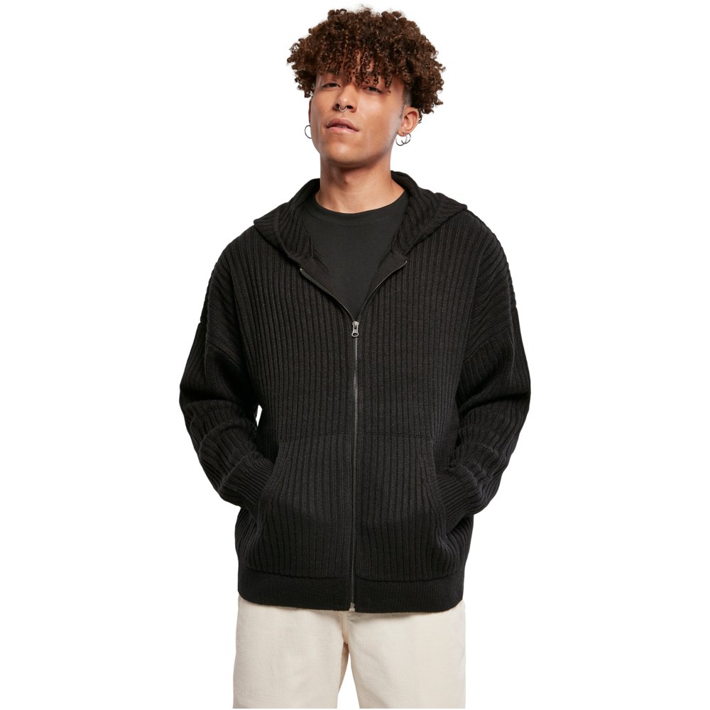 urban classics knitted full zip sweatshirt noir s homme