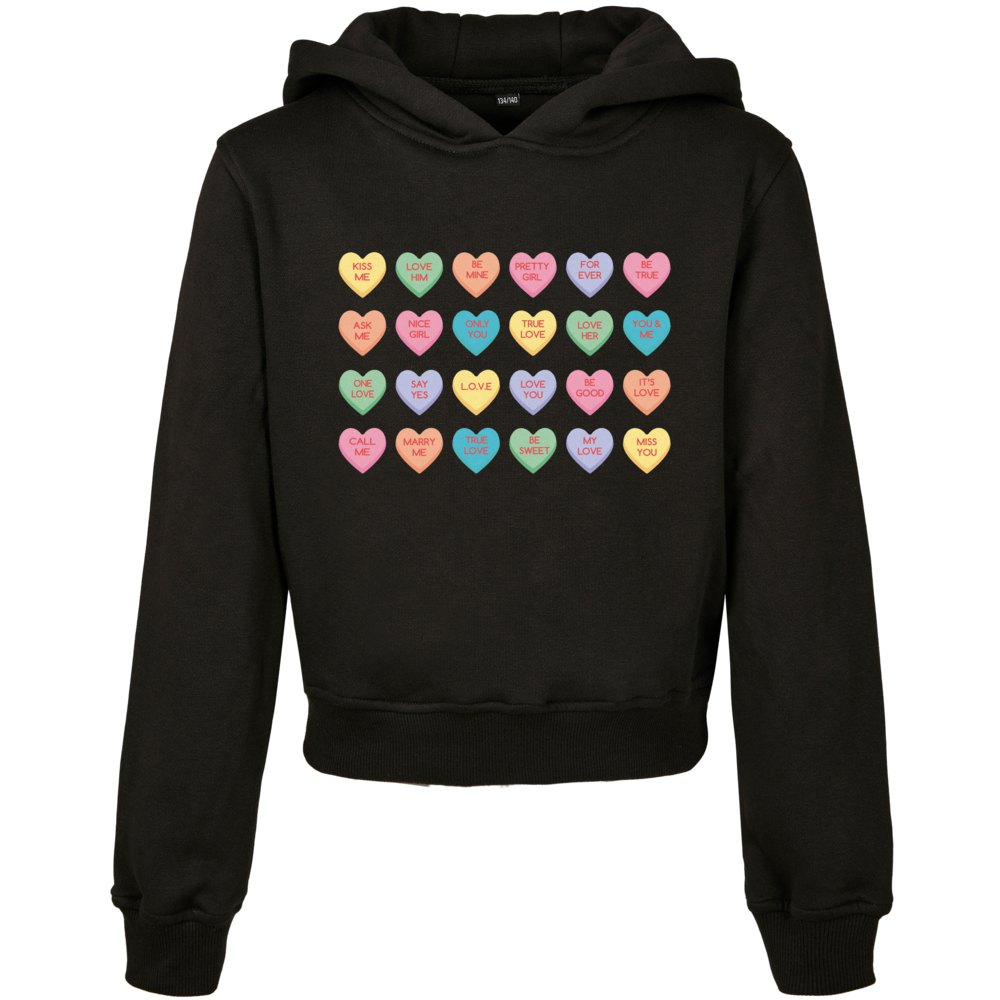 mister tee sweet heart candy hoodie noir 122-128 cm garçon