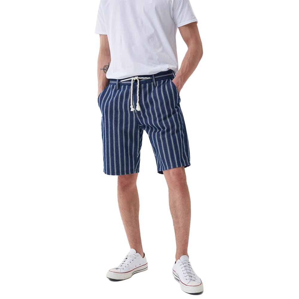 salsa jeans loose vertical striped shorts bleu 33 homme