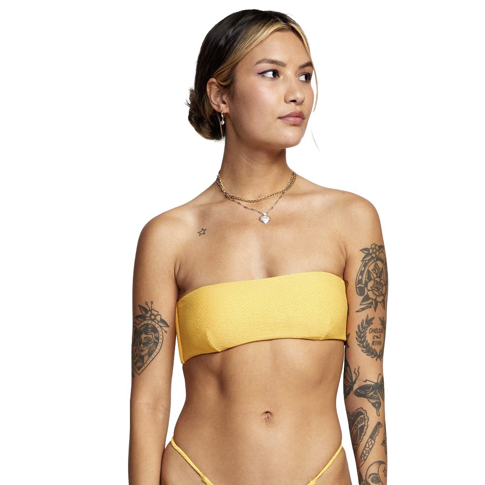 rvca brightside band bikini top jaune 12 femme