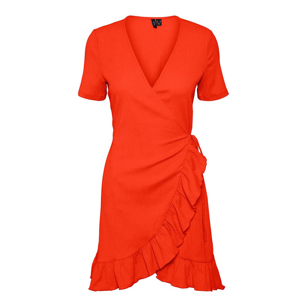 vero moda haya short sleeve short dress rouge xs femme