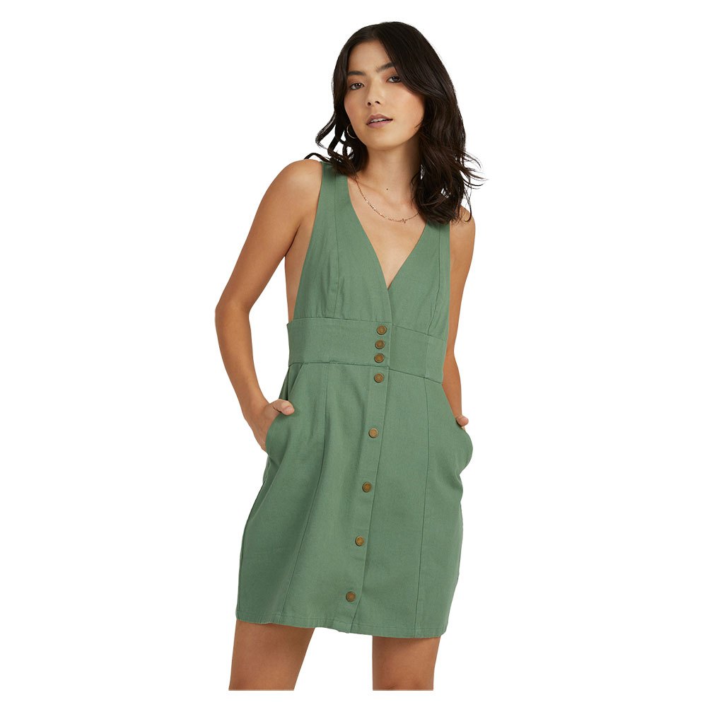 rvca companion sleeveless short dress vert l femme