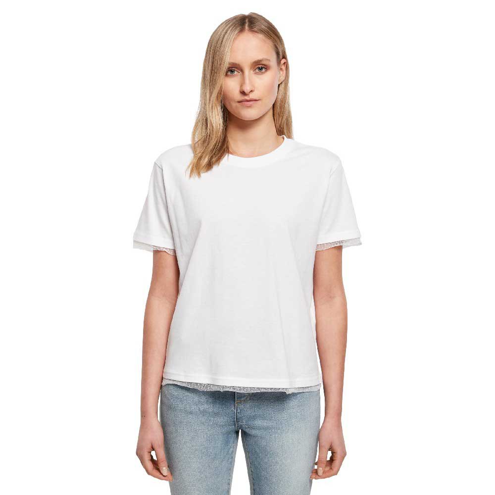 build your brand short sleeve round neck t-shirt blanc xl femme