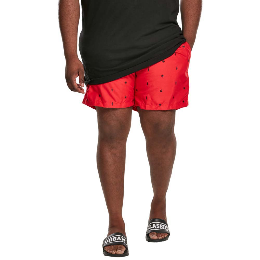 urban classics embroidery swimming shorts rouge xl homme