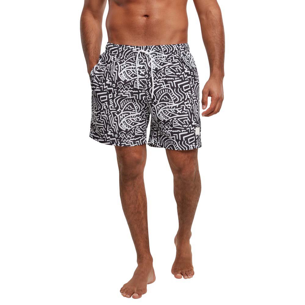 urban classics pattern swimming shorts noir l homme