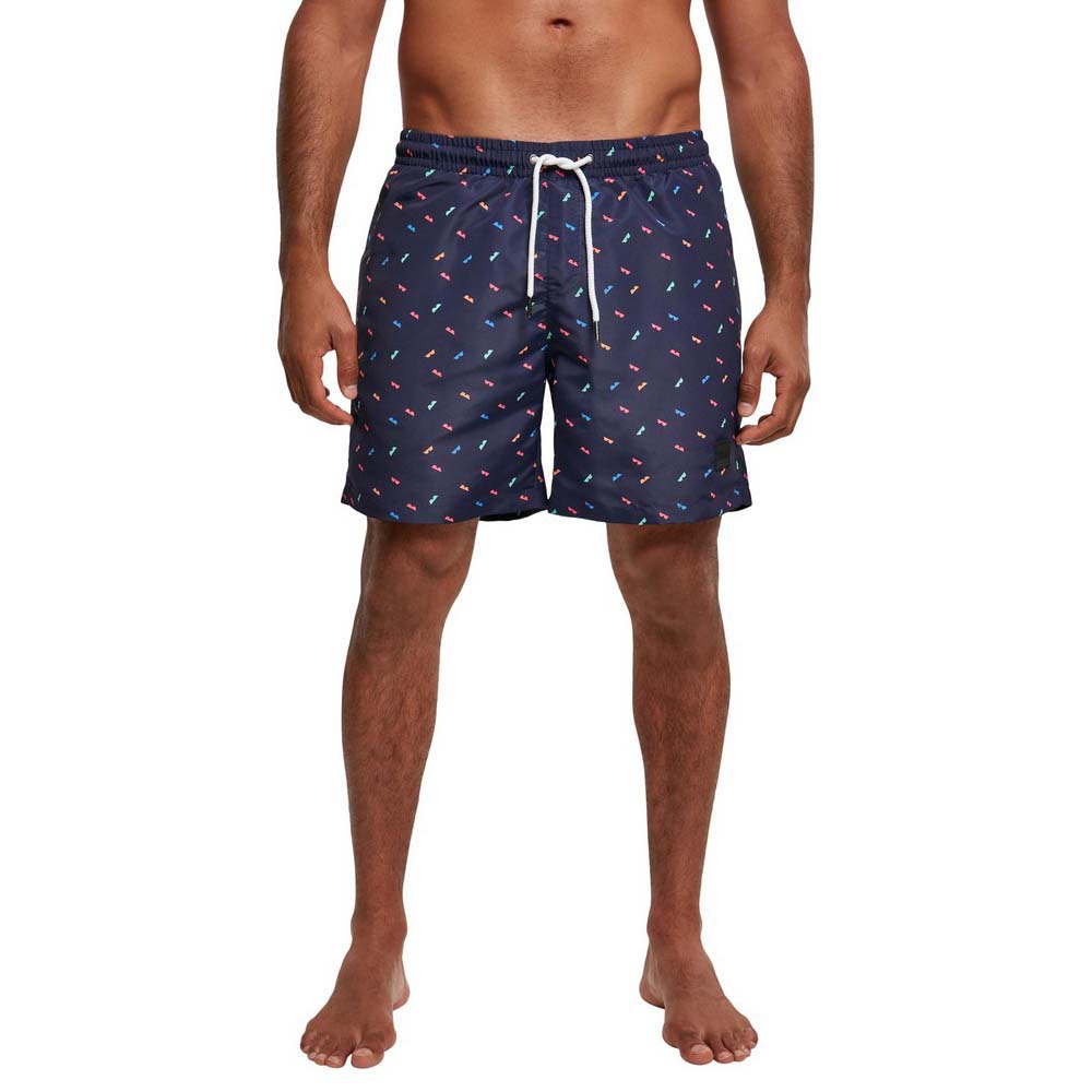 urban classics pattern swimming shorts bleu l homme