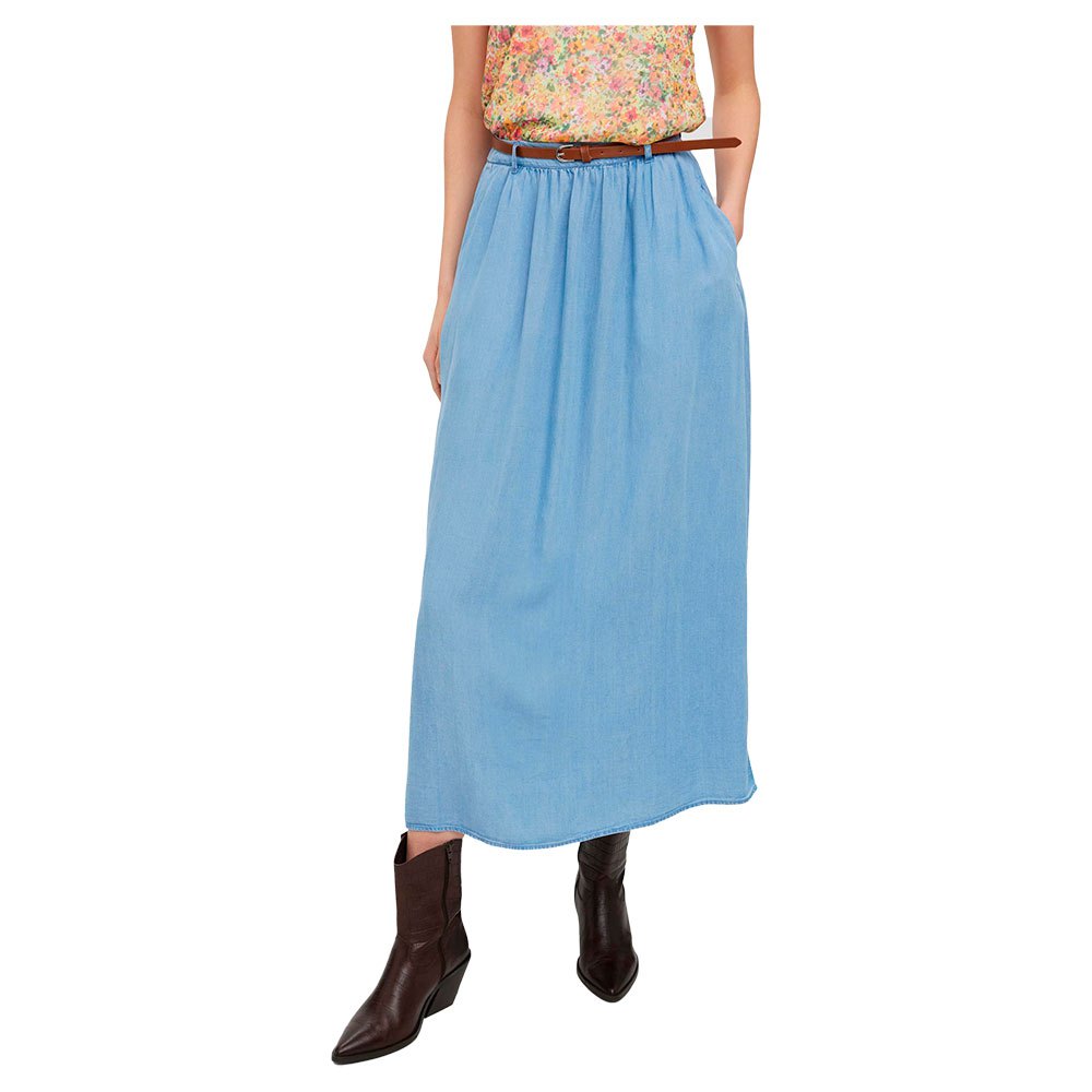 vero moda lina ankle belt high waist long skirt bleu s femme