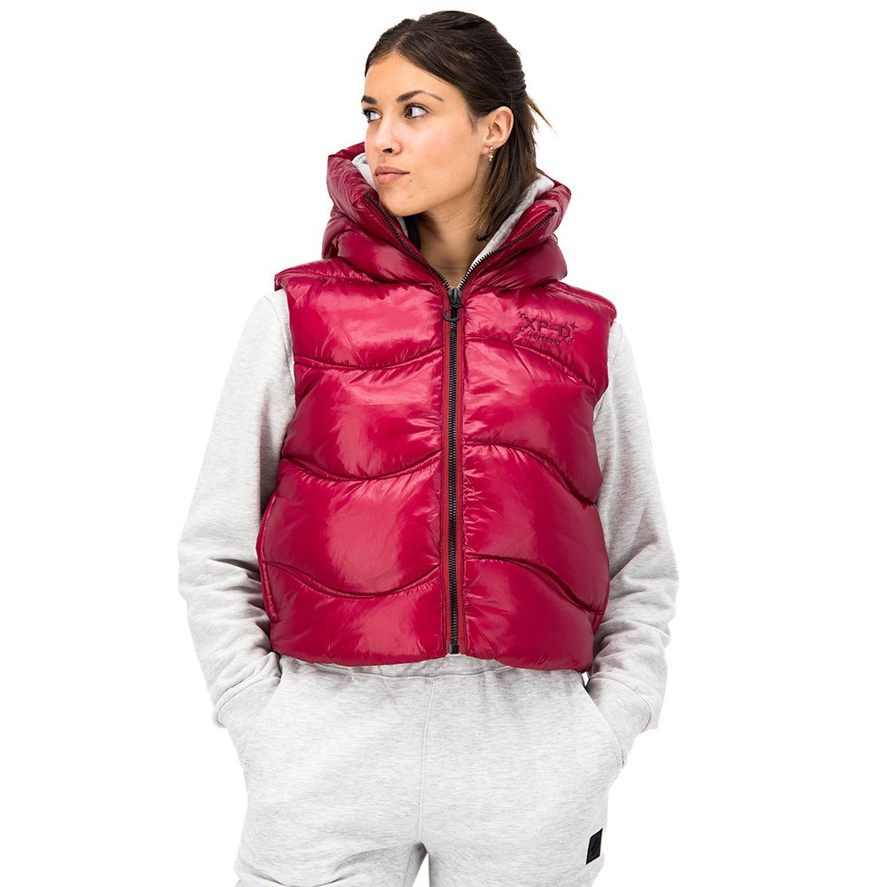 superdry code xpd crop padded vest rouge xl femme