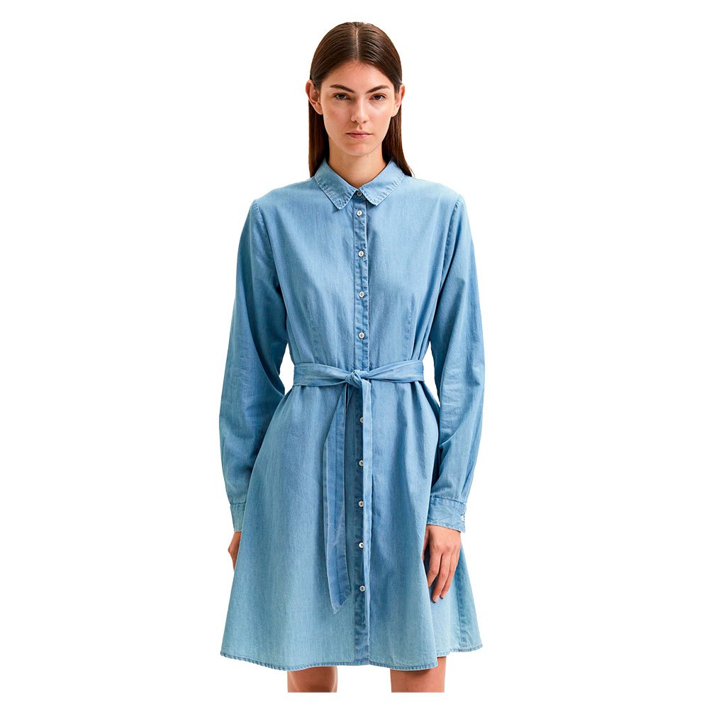 selected tammy long sleeve short dress bleu 36 femme