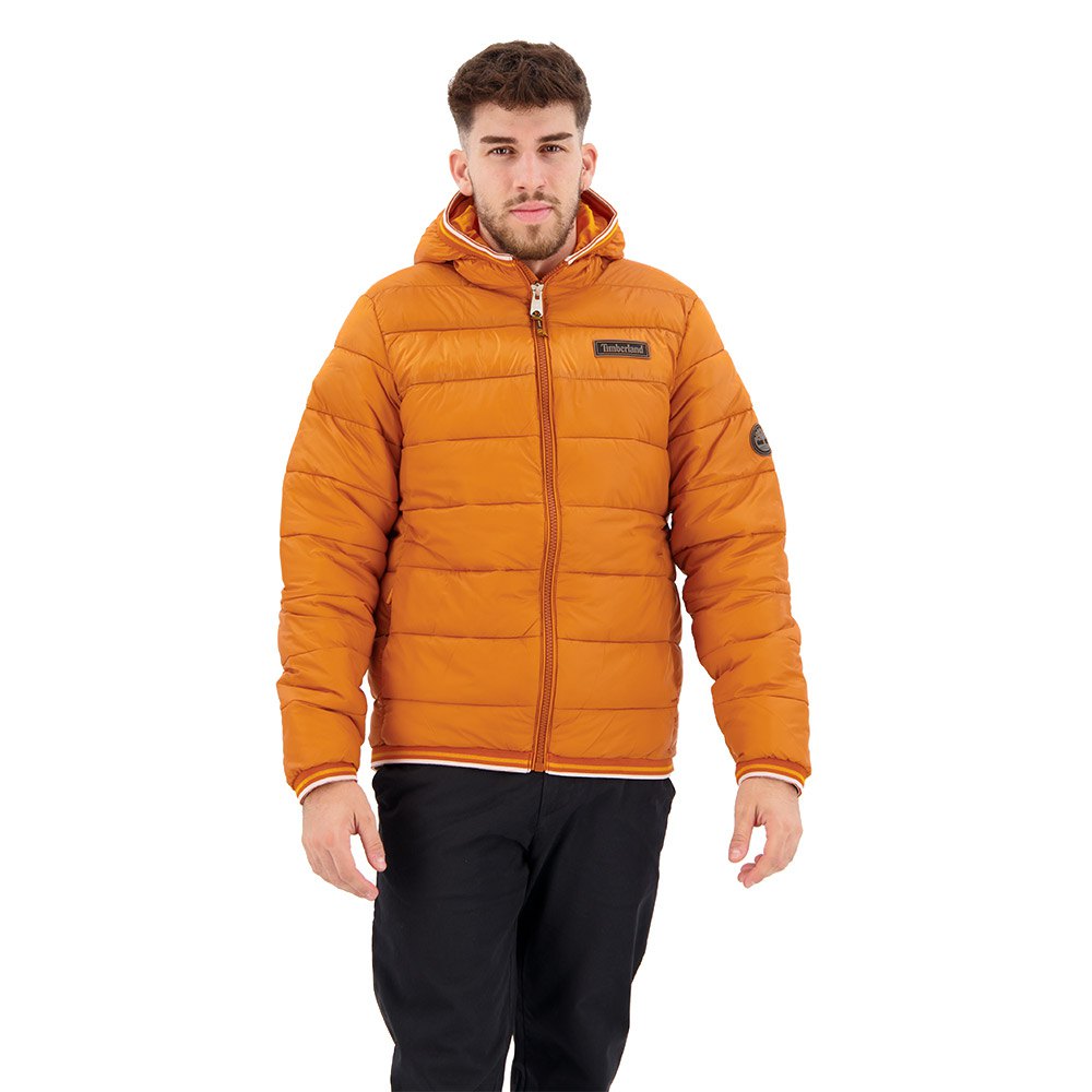 timberland mid weight hooded jacket orange m homme