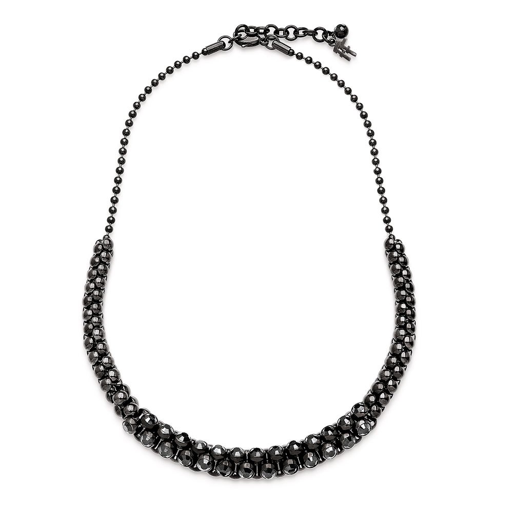 folli follie 3n1t020kk necklace noir  homme