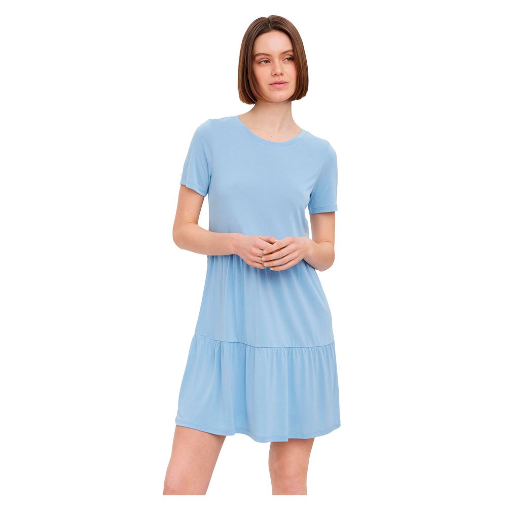 vero moda filli calia short sleeve dress bleu s femme