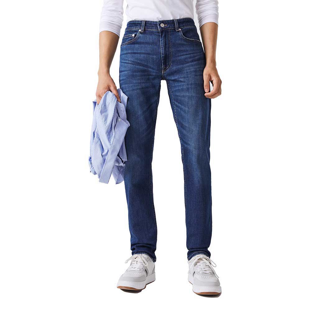 lacoste slim fit cotton stretch jeans bleu 32 / 34 homme