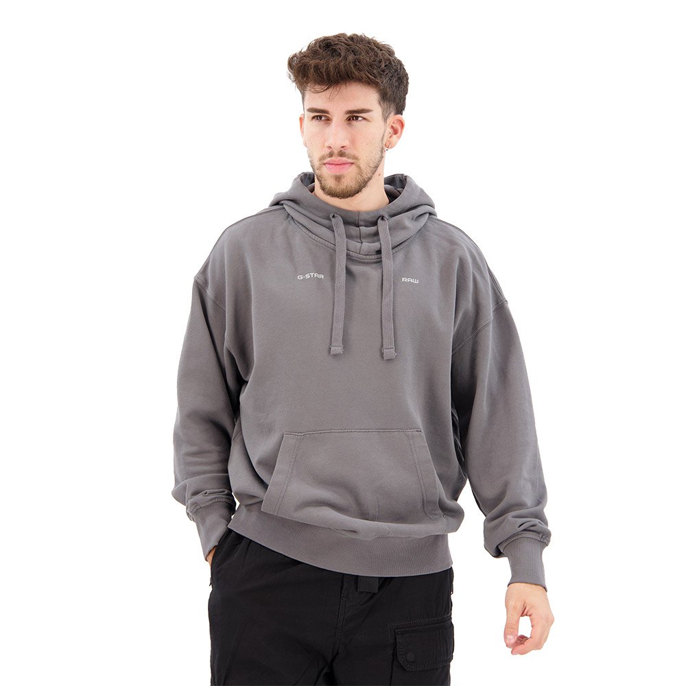 g-star garment dyed oversized hoodie gris xs homme