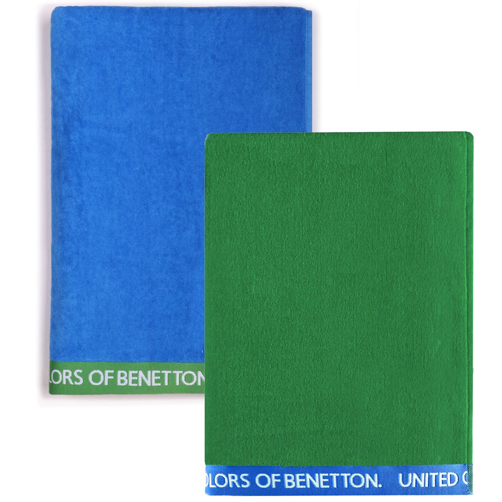 benetton 90x160 cm beach towel 2 units vert  homme