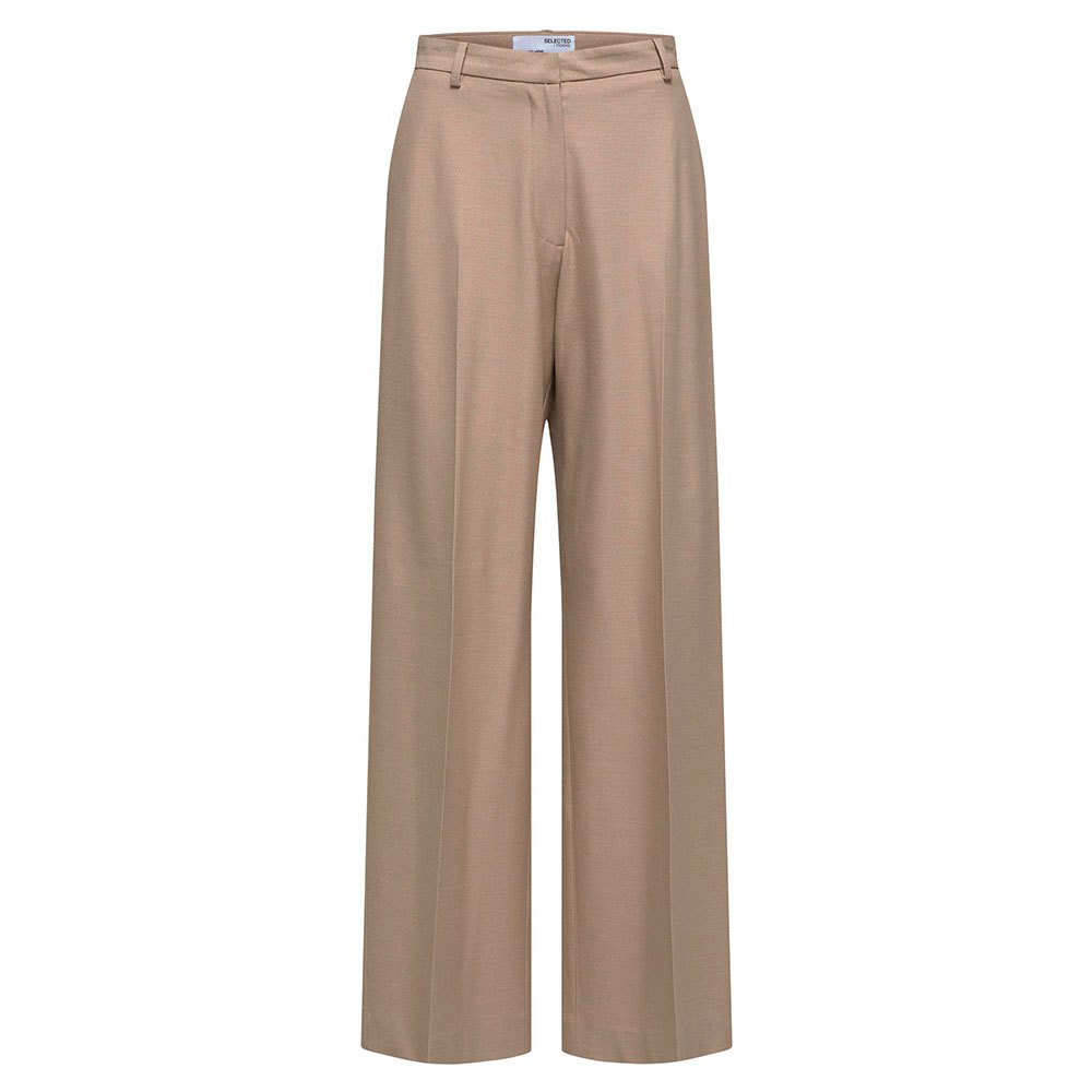 selected eliana dress pants high waist beige 34 / 32 femme