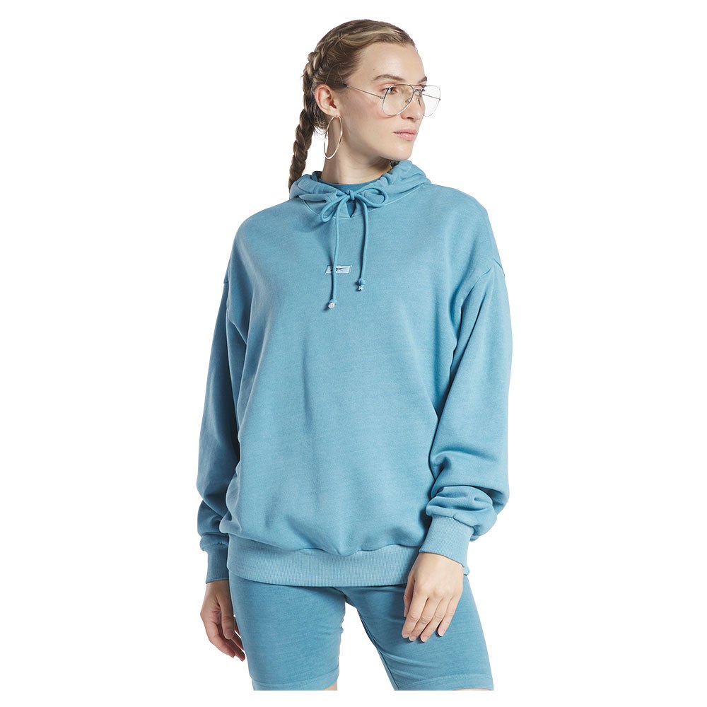 reebok classics natural dye oversized long hoodie bleu m femme