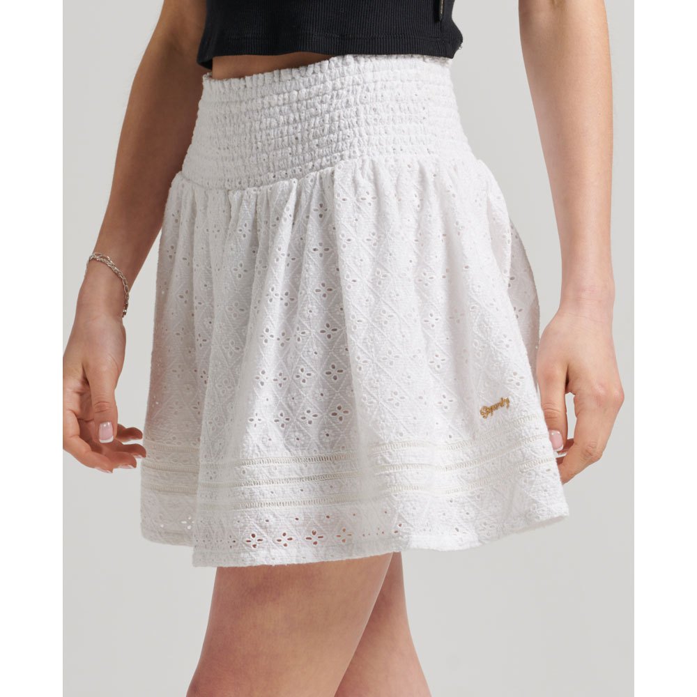 superdry vintage lace mini skirt blanc 2xs femme
