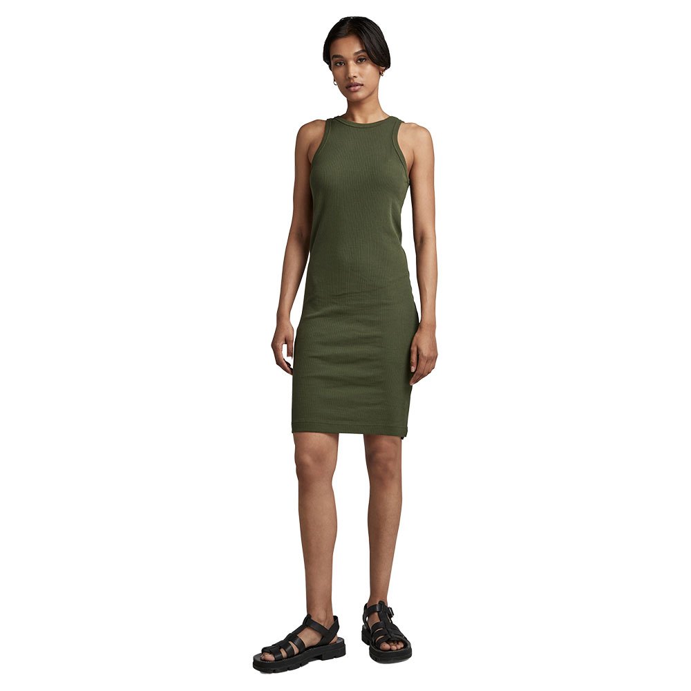g-star d22842 sleeveless dress vert xs femme