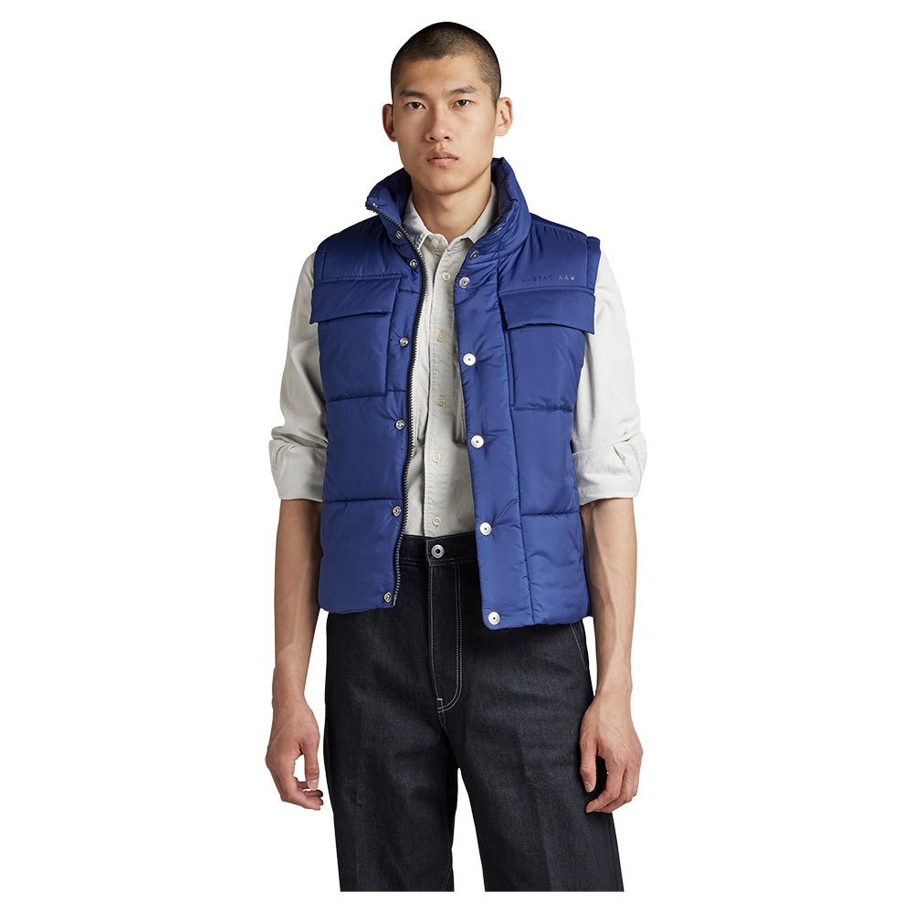 g-star foundation padded vest bleu s homme