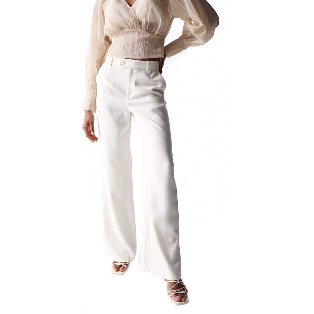 salsa jeans solid-colour high waist jeans blanc s / 34 femme