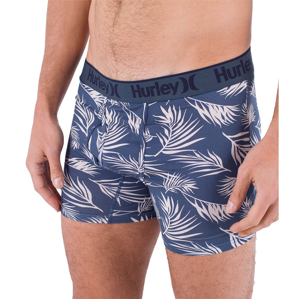 hurley supersoft printed boxer bleu m homme