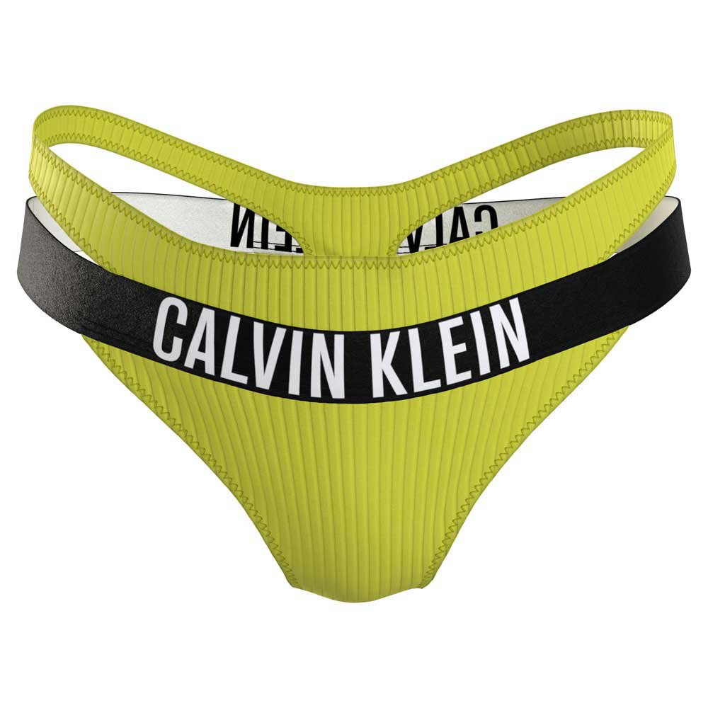 calvin klein underwear kw0kw02016 thong bottom jaune l femme