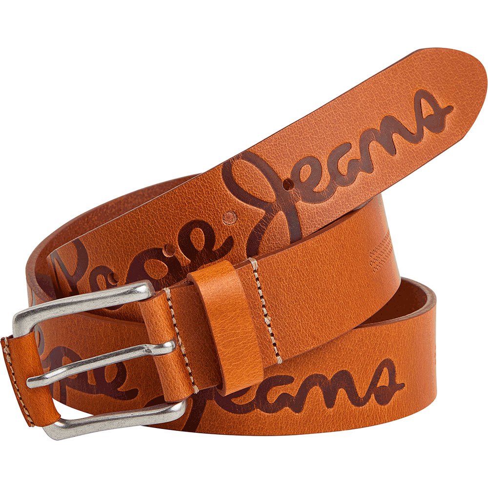 pepe jeans lamar leather belt marron 85 cm homme