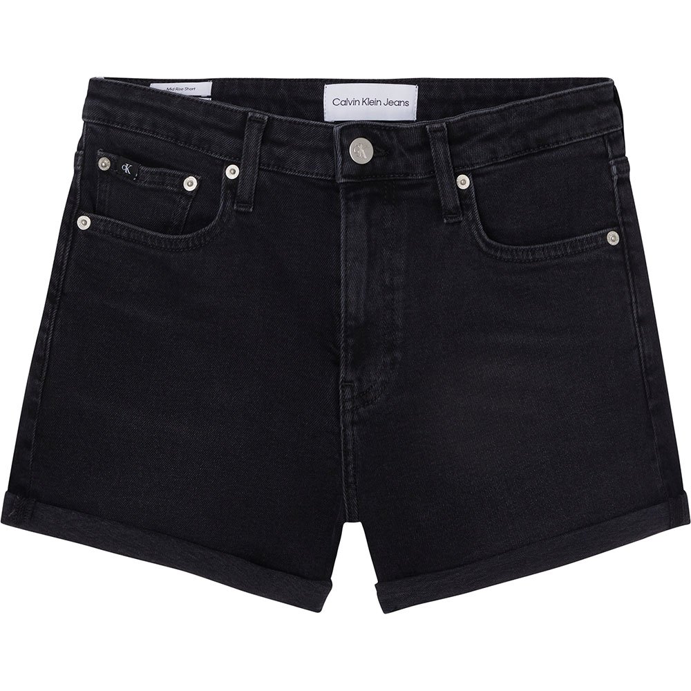 calvin klein jeans mid rise shorts noir 25 femme