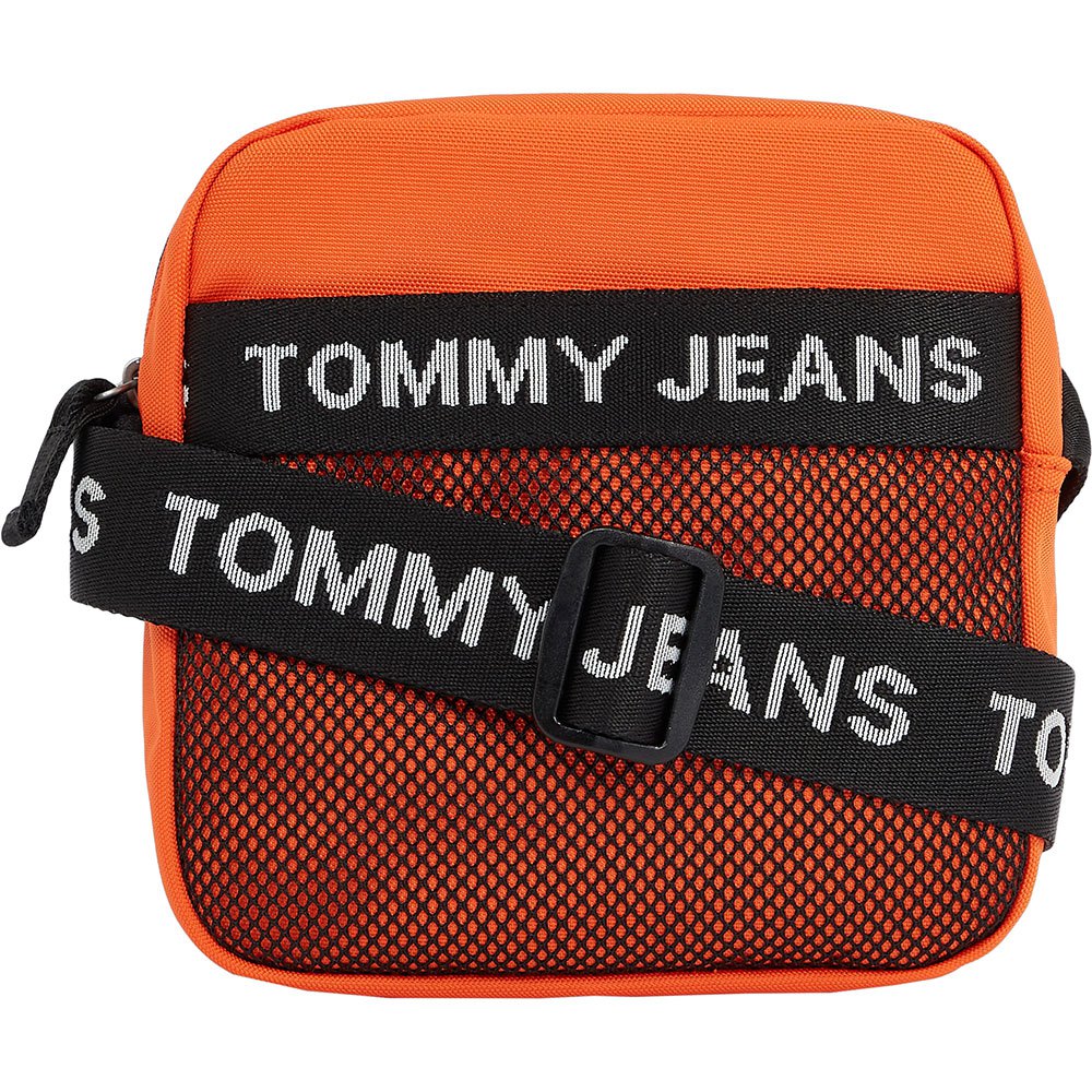 tommy jeans essential square reporter crossbody orange  homme