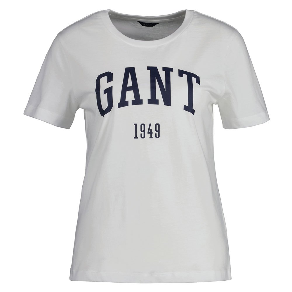 gant logo short sleeve t-shirt blanc m femme