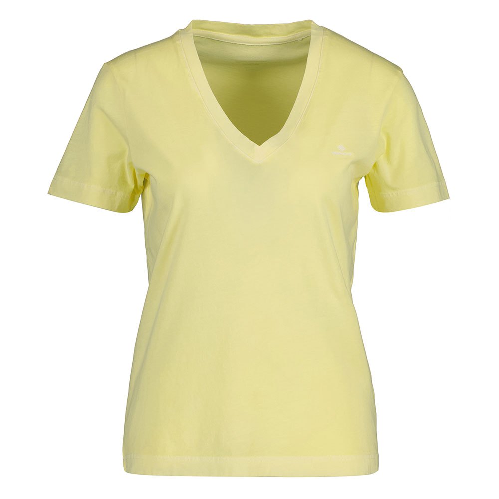 gant sunfaded short sleeve v neck t-shirt jaune xs femme