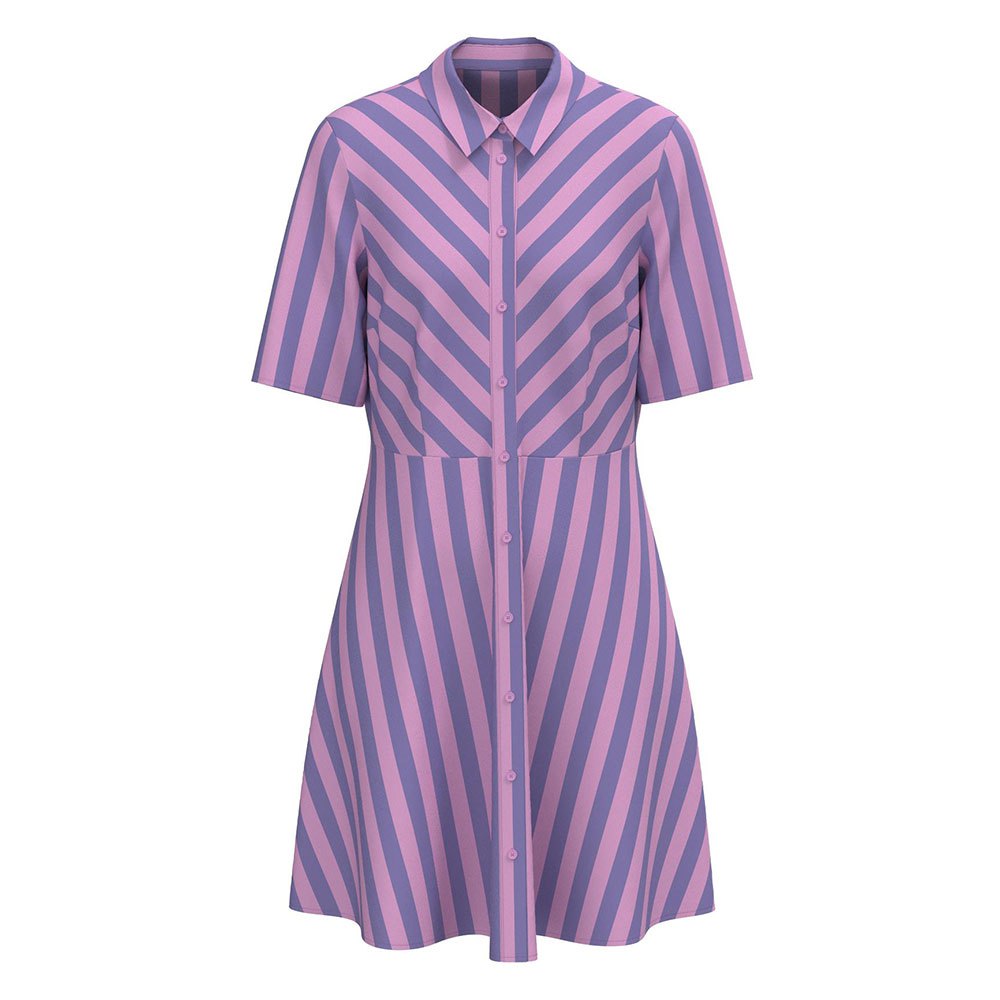 yas savanna 3/4 sleeve short dress violet xl femme