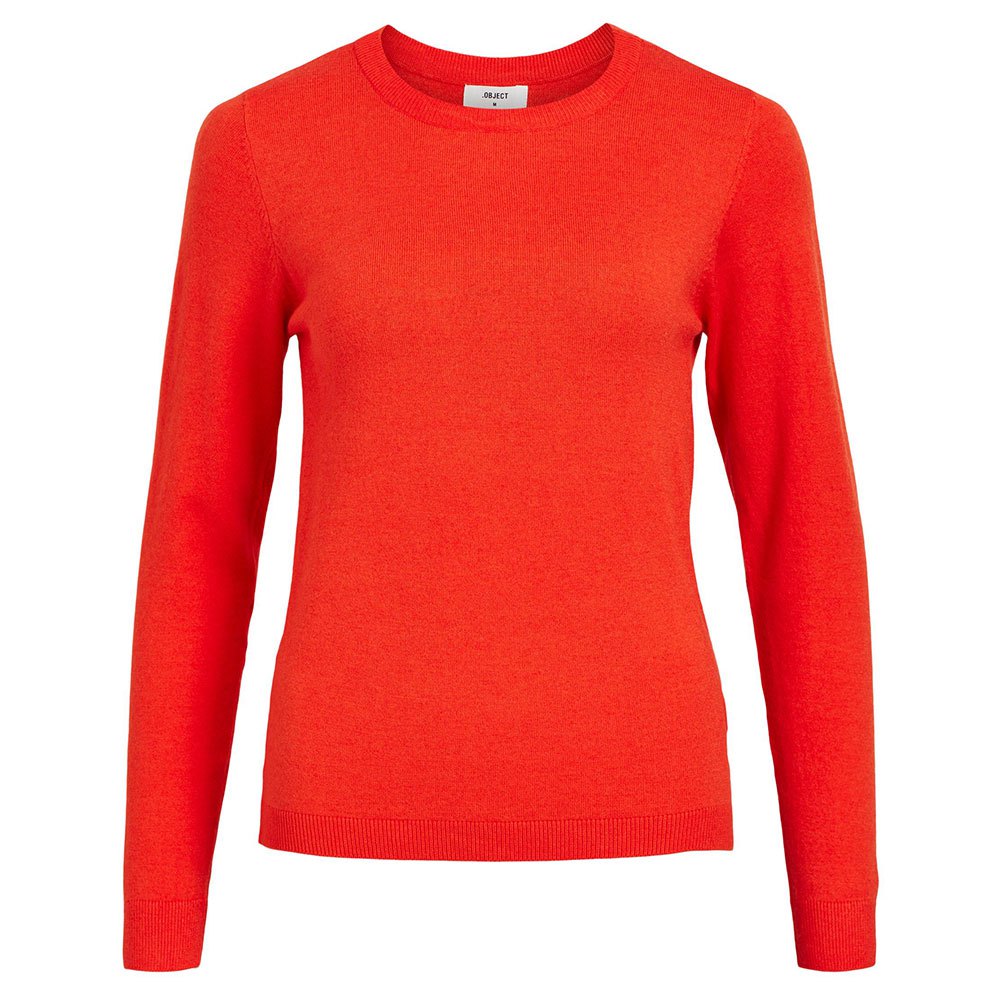 object thess long sleeve o neck sweater rouge m femme
