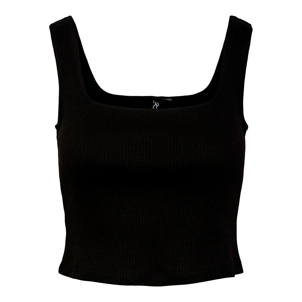 pieces nukisa cropped sleeveless t-shirt noir s femme