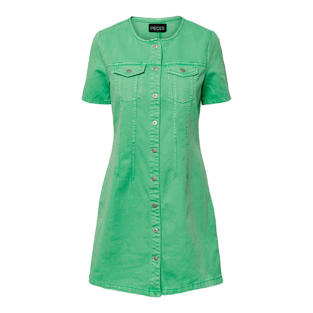 pieces tara short sleeve dress vert m femme