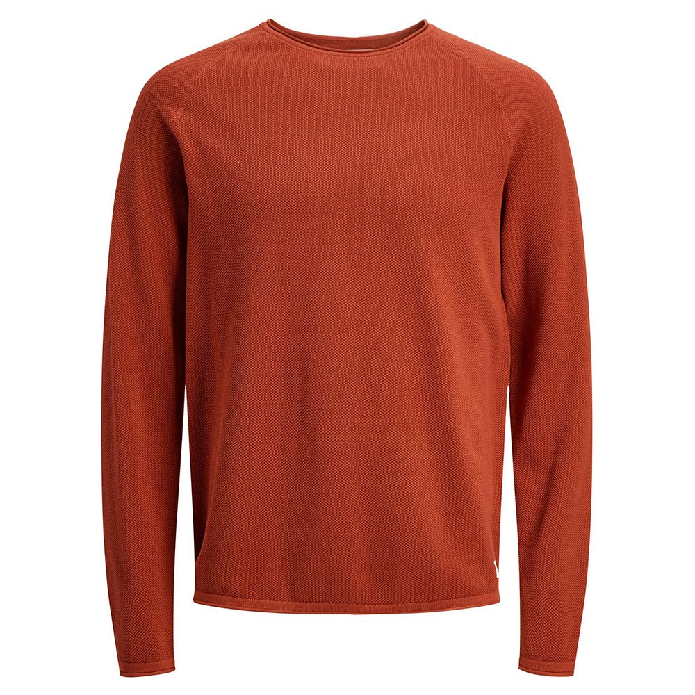 jack & jones hill knit crew sweater orange l homme