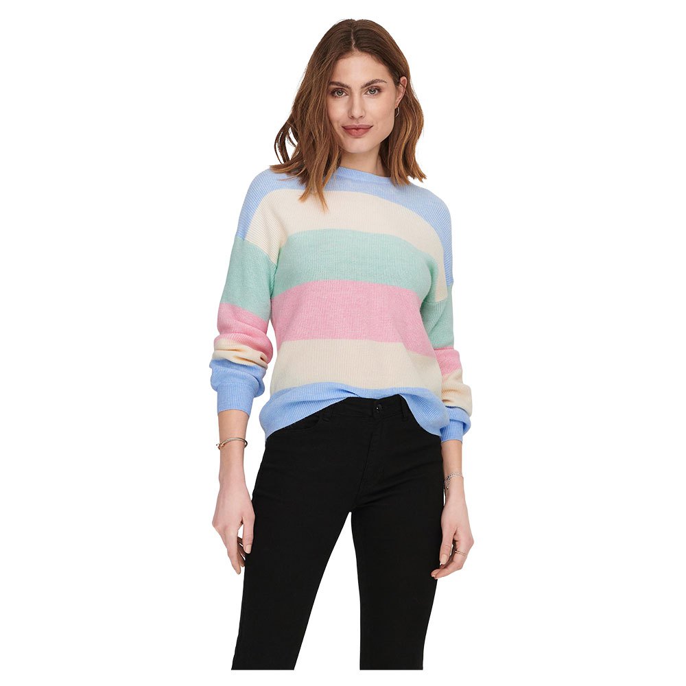 only atia round neck sweater multicolore xs femme