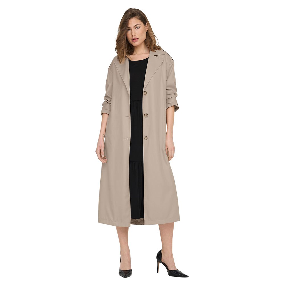 only line x long trench coat beige xs femme
