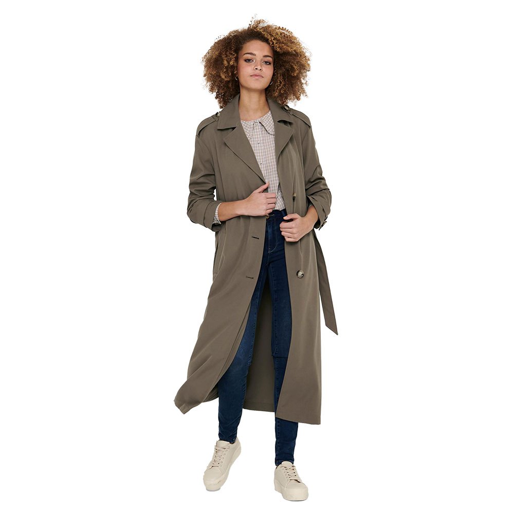only line x long trench coat marron xs femme