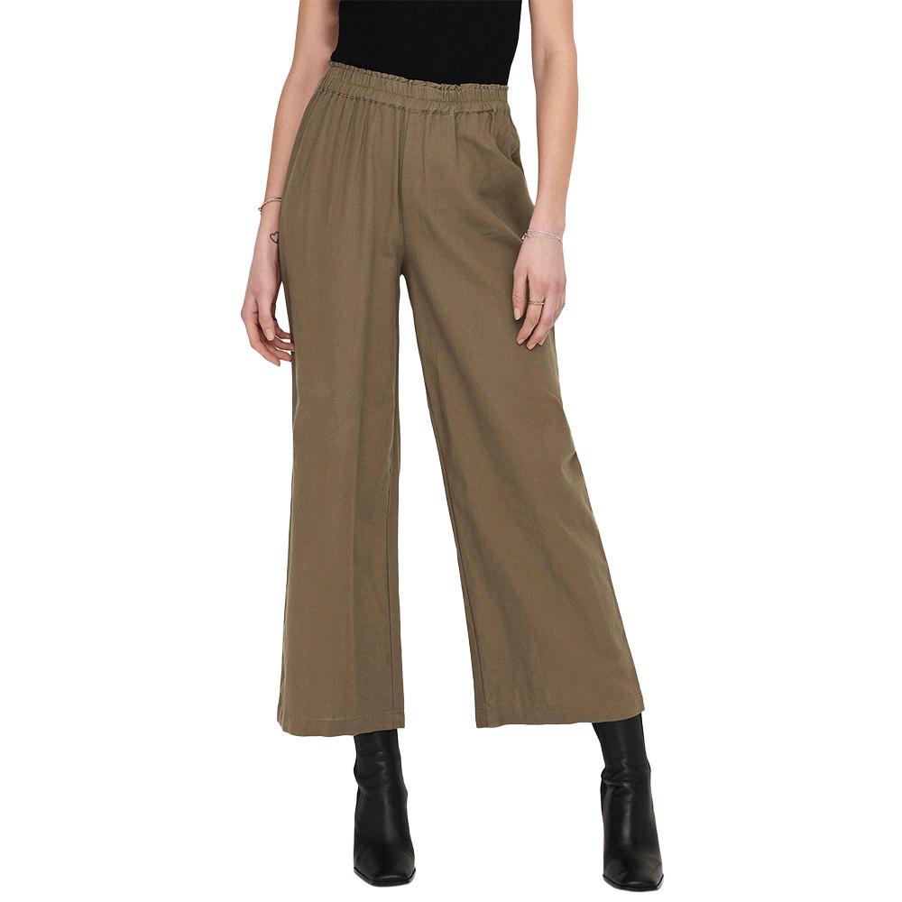 only tokyo linen blend st high waist pants marron m / 32 femme