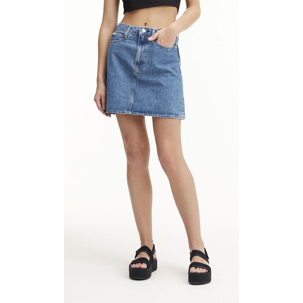 calvin klein jeans a-line mini denim skirt bleu 30 femme