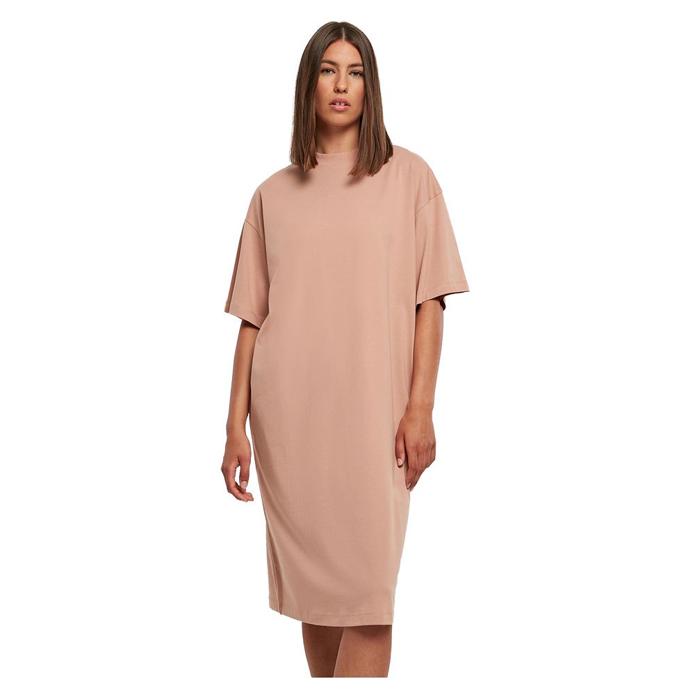urban classics organic oversized short sleeve short dress beige s femme
