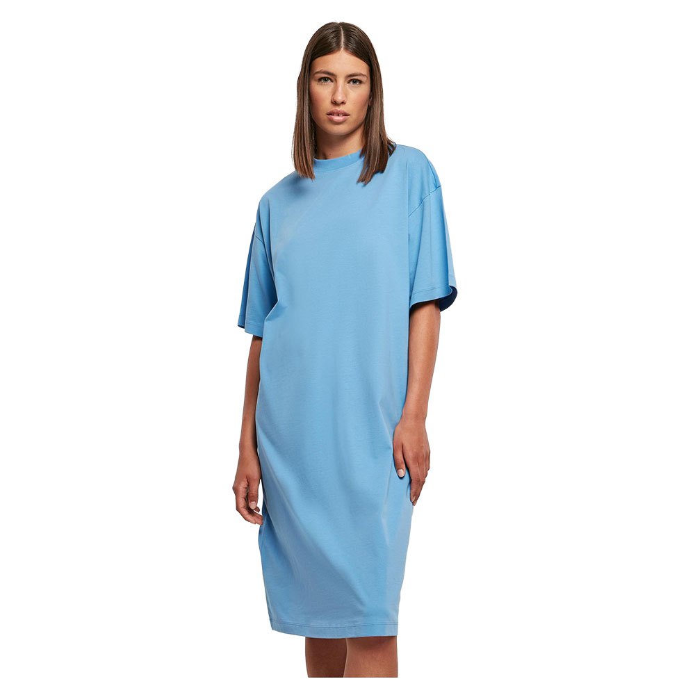 urban classics organic oversized short sleeve short dress bleu xs femme