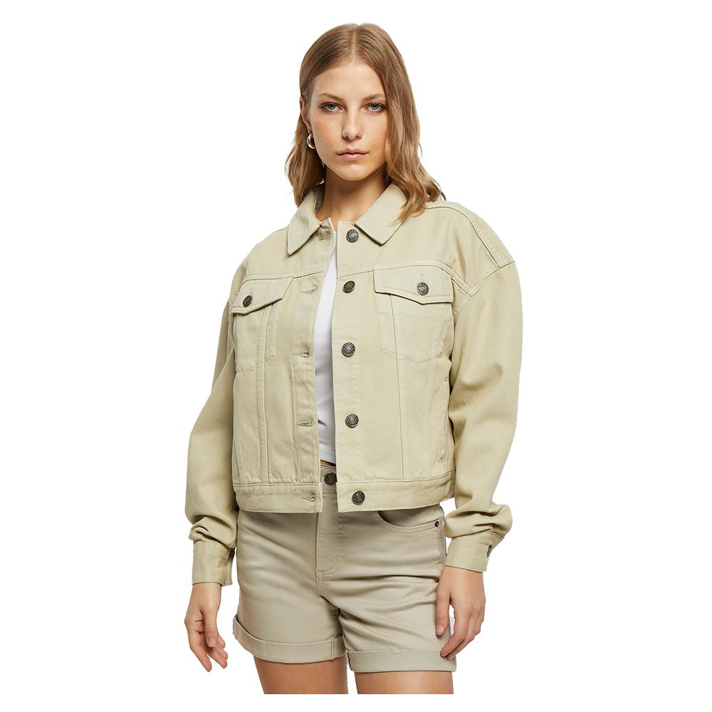 urban classics oversized colored denim jacket beige 3xl femme