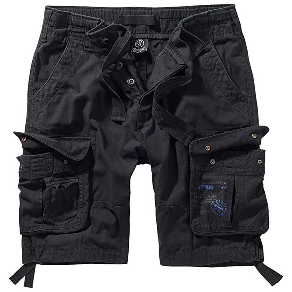 brandit pure vintage cargo shorts noir m homme