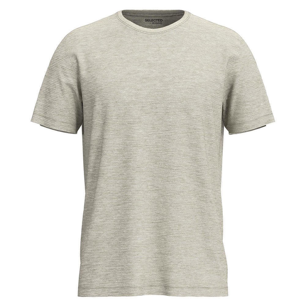 selected aspen mini short sleeve o neck t-shirt beige l homme