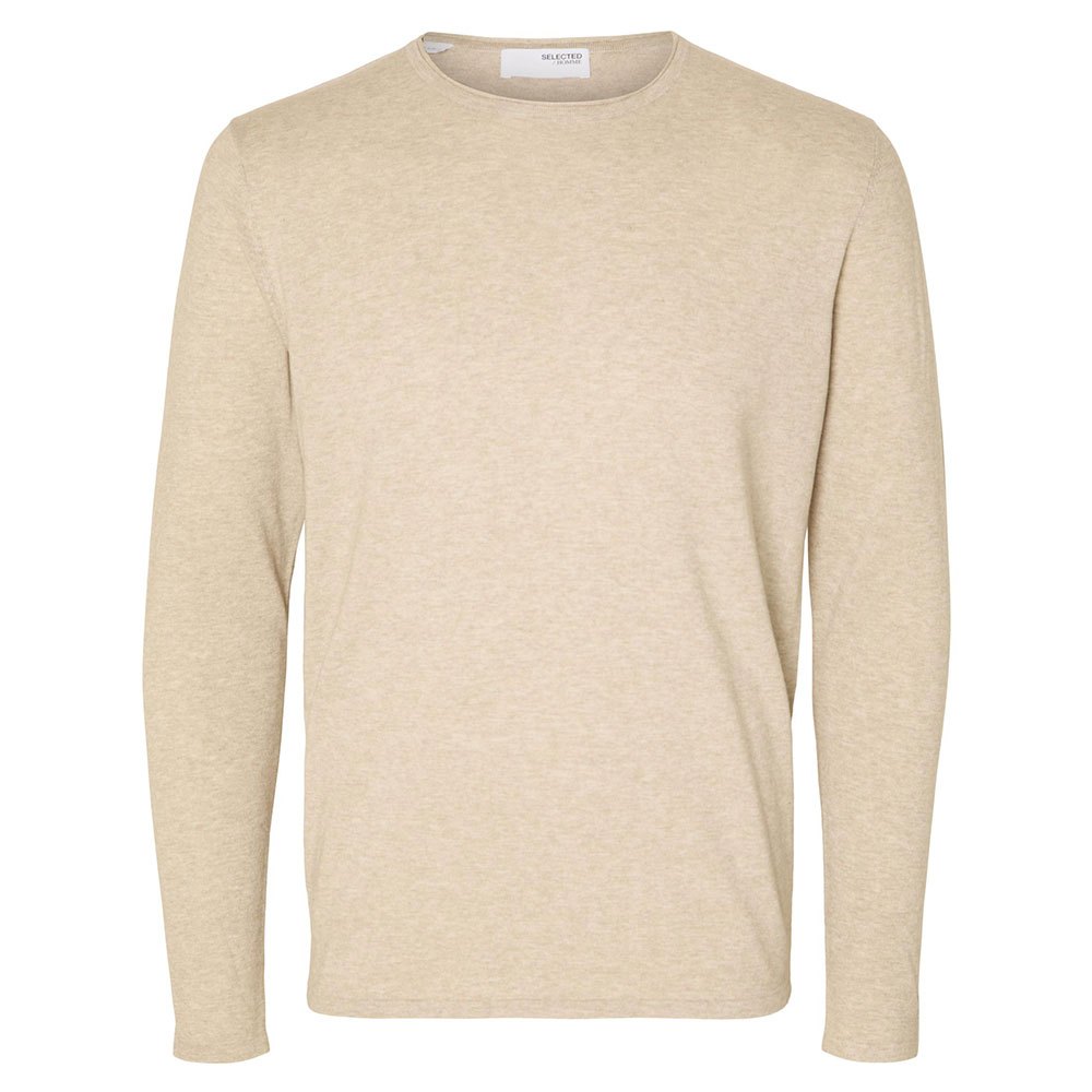selected rome crew neck sweater beige l homme