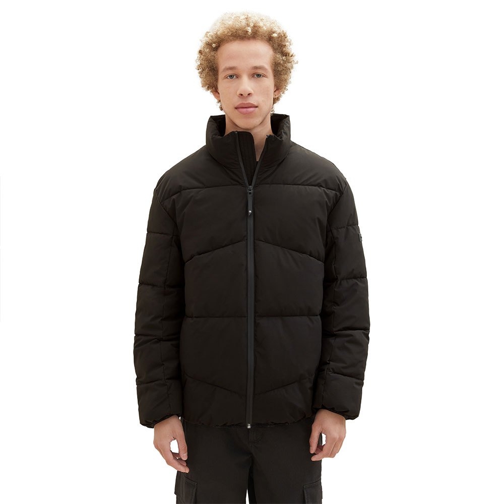 tom tailor 1037388 relaxed stand-up puffer jacket noir l homme